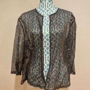 Atelier Danielle Black Sequin Designer Formal Cardigan